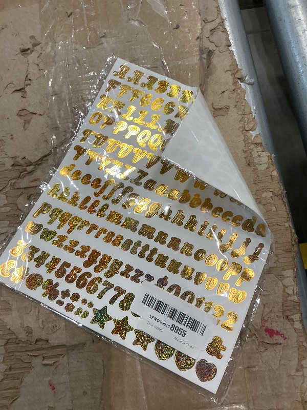 Photo 1 of 0.5 inch Small Letter Sticker, Golden Vinyl Self Adhesive Alphabet Number Stickers Stick On Letters Alphabets ABC Stickers for DIY Crafts Art Making, Decals for Sign,Notebook, Classroom Decor?Golden?