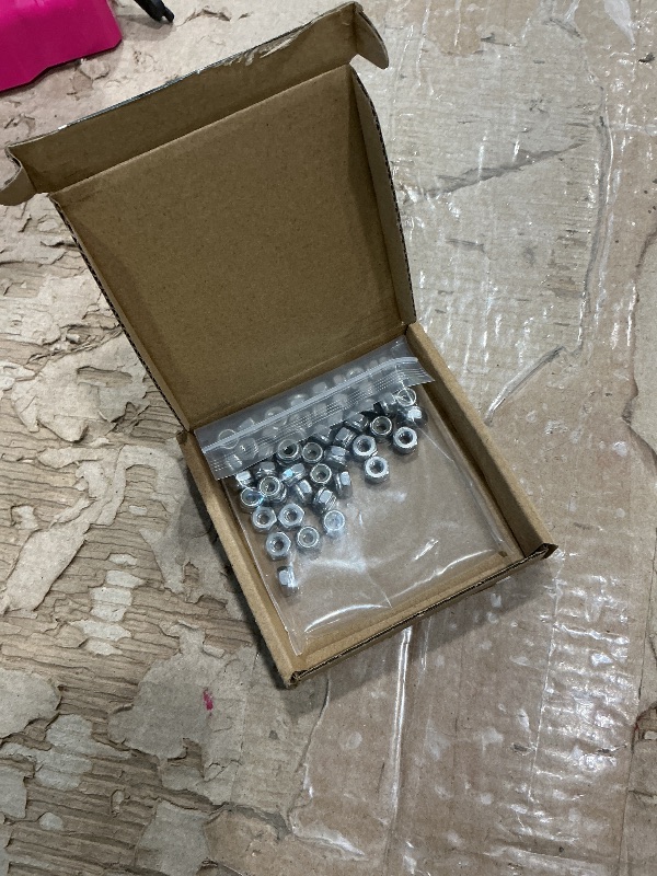 Photo 1 of #10-24 Nylon Lock Nuts, 304 Stainless Steel (18-8) Hex Insert Locknuts, UNC Coarse Thread, Precision Nuts for 3D Printers & Electronics, 50 Pack