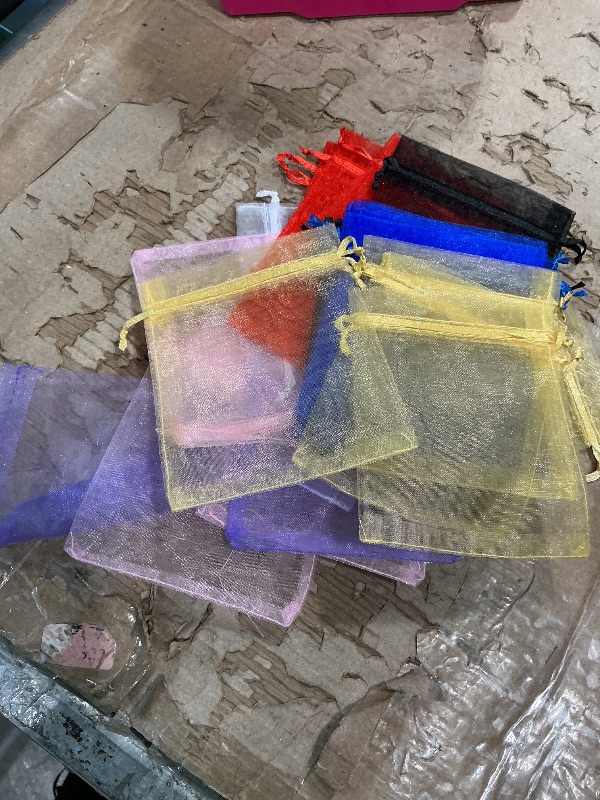 Photo 1 of [Missing Parts] Stratalife Organza Bags 5X7 Mesh Sheer Drawstring Bags for Wedding Party Favor, Jewelry Storage, 100PCS Mix Color