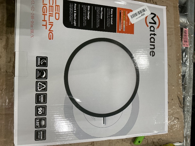 Photo 1 of **UNTESTED**
Matane 12 Inch LED Flush Mount Ceiling Light Fixture with Night Light, 24W 2400LM 3000K/4000K/5000K Selectable, Dimmable Ceiling Lights for Bedroom, Dining Room, Kitchen, Round Black