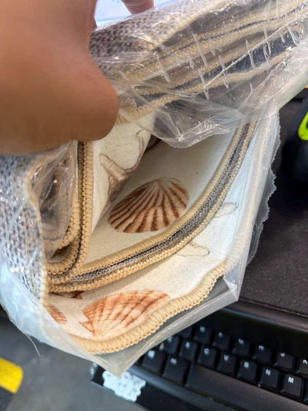 Photo 1 of **USED - MINOR DAMAGE**
Runner Rug 2x6 for Hallway Kitchen Bedroom,Ocean Beach Nautical Themed Runner Rugs Washable Starfish Seashell Rug Non-Slip Printed Low Pile Long Floor Carpet Mat for Bedroom Laundry