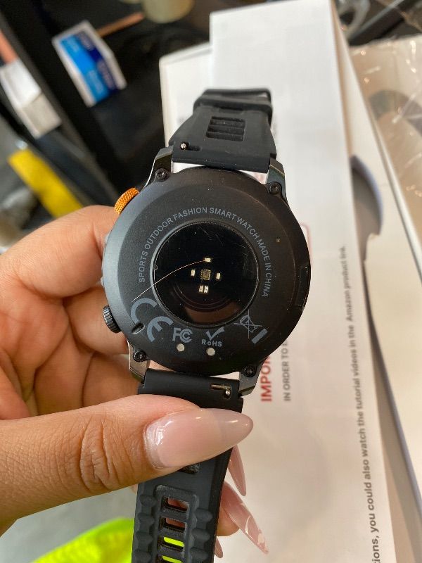 Photo 1 of **UNTESTED**
Military Smart Watches for Men, Smart Watch with 100 Days Battery/Flashlight/Heart Rate/Sleep/SpO2 Monitor/Calling/110+ Sports Mode, 5 ATM Rugged Men's Fitness Tracker Watch for Android iPhone(Black)