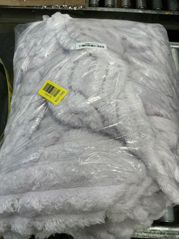 Photo 1 of **USED - MINOR DAMAGE**
Bedsure GentleSoft Lavender Fog Fleece Blanket for Couch - Super Soft Cozy King Blankets for Women, Cute Small Blanket for Girls, 108x90 Inches