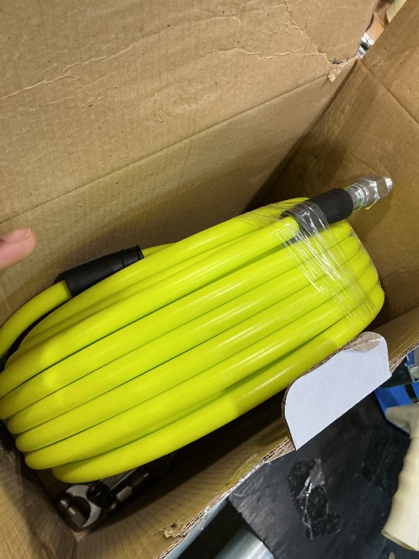 Photo 1 of ** MISSING PARTS**
M MINGLE Sewer Jetter Kit for Pressure Washer 100 FT, Drain Cleaner Hose with Power Washer Gun, 1/4 Inch NPT Corner Rotating and Button Nose Sewer Jetting Nozzle, Orifice 4.0, 4.5