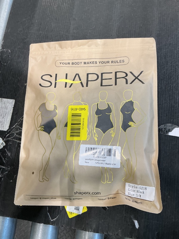 Photo 1 of ****DIRTY*** SHAPERX Shapewear for Women Tummy Control Bodysuit Mid Thigh Butt Lifter Body Shaper Shorts,SZ5218-2-Black-S/M
