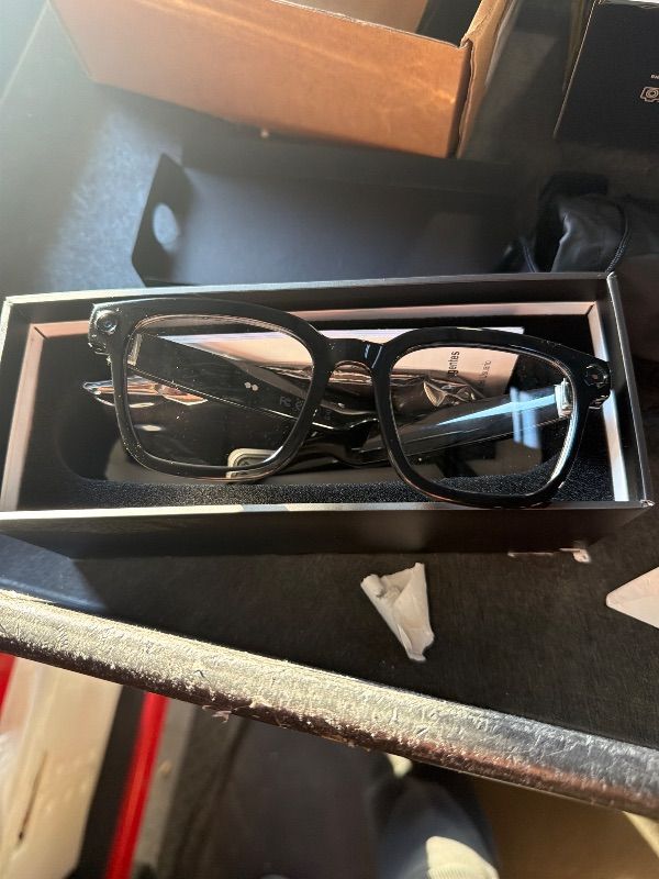Photo 1 of **MISSING POWER CABLE**
Smart Glasses with Camera, 8MP HD Camera Glasses, 1200P Video Recording Glasses With AI Assistant, Real-Time 139-Language Translation, Color-Change Lenses, Bluetooth Eyeglasses for Indoor Outdoor Use