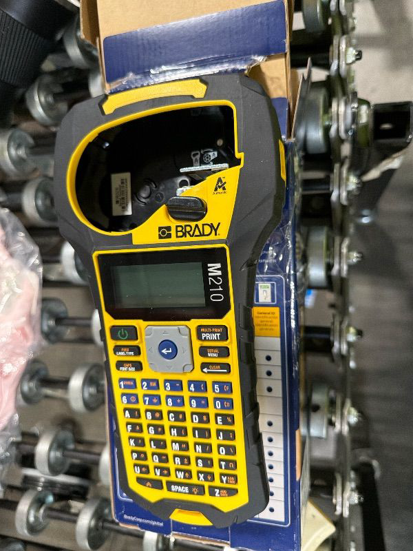 Photo 1 of *MISSING PARTS - see clerk notes*
Brady M210 Portable Label Printer with Rubber Bumpers, Multi-Line Print, 6 to 40 Point Font (Replaces BMP21-PLUS Printer)