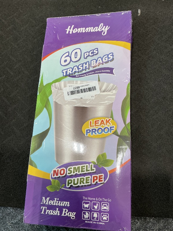 Photo 1 of 10 Gallon 60pcs Medium Clear Trash Bags Strong Clear Garbage Bags, Bathroom Trash Can Bin Liners, Plastic Bags for Office Home Kitchen, Waste Basket Liner, Fit 30 Liter, 10 Gal(10G60-Clear)
