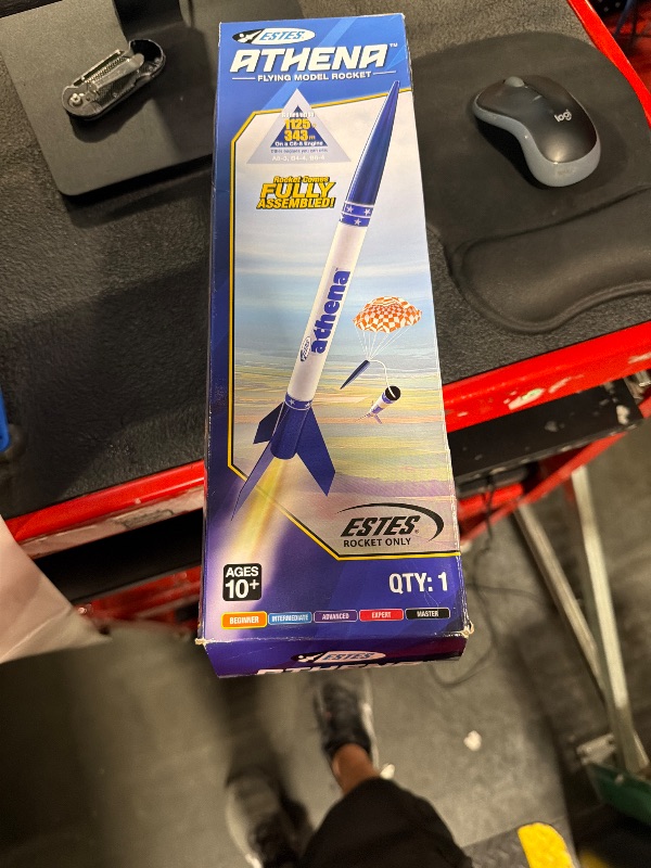 Photo 1 of *NON-FUNCTIONAL*
Estes 2452 Athena Rocket-Building Kit, Prebuilt Beginner Flying-Rocket Model Kit for Ages 10+, Blue