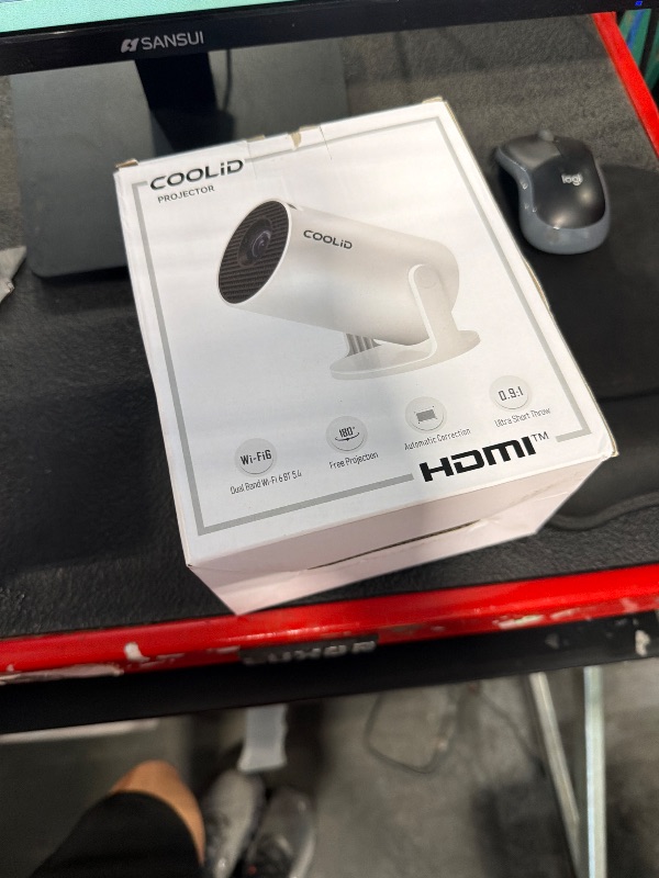 Photo 1 of [Built-in Apps & 2026 Upgraded] Mini Projector Support 4K 1080P Auto Keystone 180° Rotatable with WiFi 6 and Bluetooth 5.4, Projector Portable Compatibile with HDMI/TV Stick/Memory Stick/Laptop-White