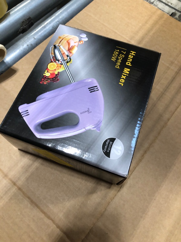 Photo 1 of **NON-FUNCTIONAL**
Handmixer Electric Handheld - 7 Speed Portable Kitchen Mixer Electric with 5 Stainless Steel Accessories Whisk, Food Beater for Whipping Mixing Cookies Cakes Eggs, Pueple