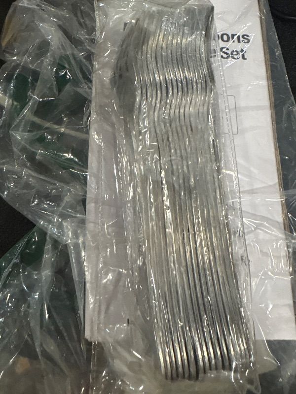 Photo 1 of **MISSING SPOONS**
Hiware 24-piece Forks and Spoons Silverware Set, Food Grade Stainless Steel Flatware Cutlery Set for Home, Kitchen and Restaurant, Mirror Polished, Dishwasher Safe