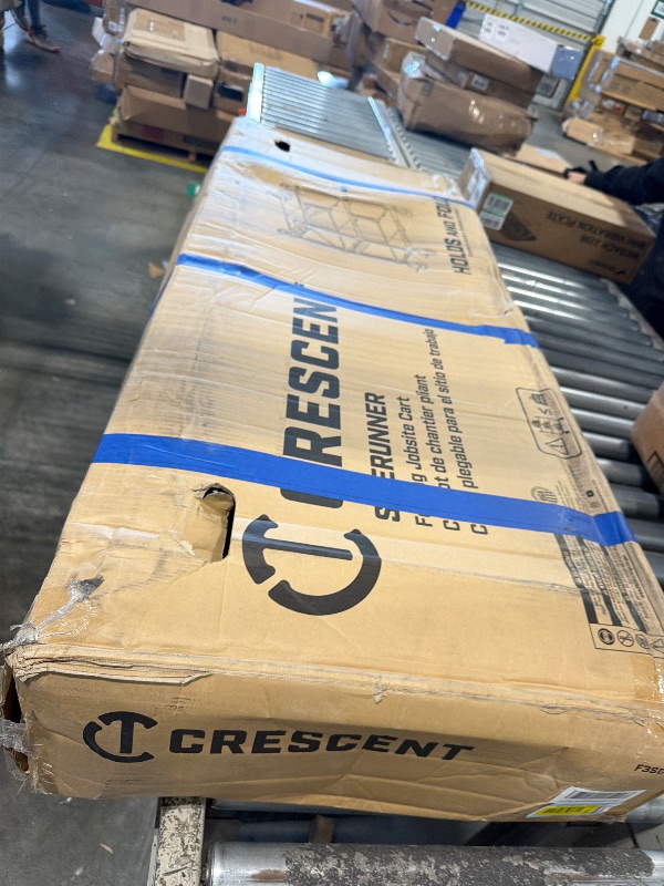 Photo 1 of *MAJOR DAMAGE*
Crescent SITERUNNER, 3 Shelf Heavy Duty Folding Jobsite Cart - 300-lb Capacity, F3SCBL
