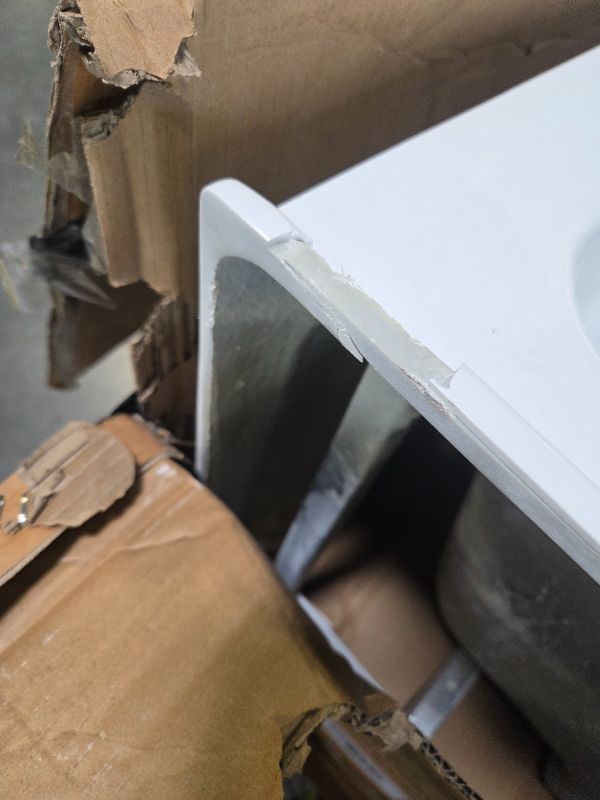 Photo 1 of ***MINOR DAMAGE*** WOODBRIDGE 60" Acrylic Rectangular Alcove Soaking Bathtub in White with Right Drain, Brushed Nickel Pop-Up Drain Included BA6030R