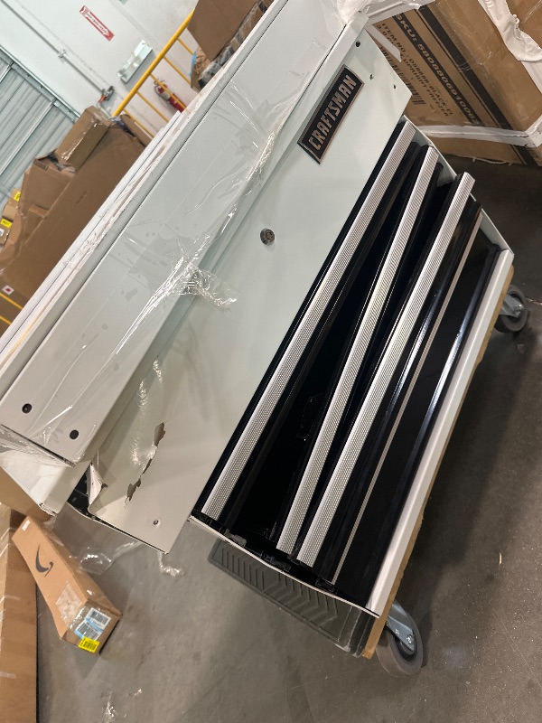 Photo 1 of ***FINAL SALE / NO RETURN ***
***UPDATED 5/15*** CRAFTSMAN Rolling Tool Chest with Drawers, Tool Box with Wheels and 4 Drawers, Power Outlets and USB, Protective Liner, Steel Utility Cart Storage Cabinet, Supports up to 700 lbs, White (CMST98276WW)