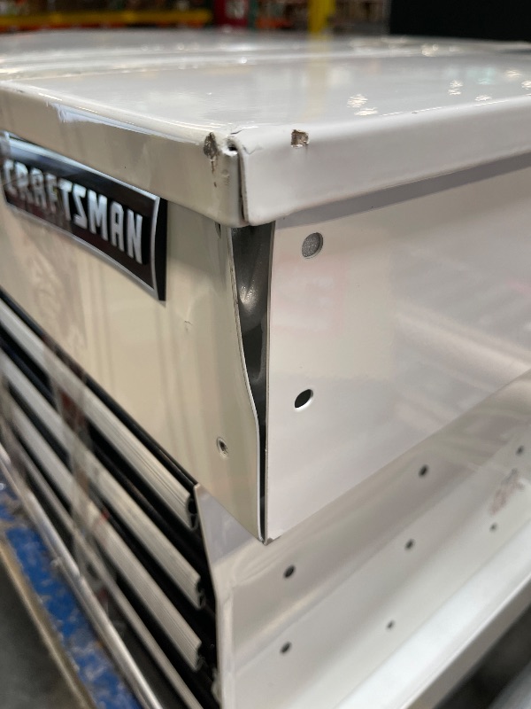 Photo 1 of ***FINAL SALE / NO RETURN ***
***UPDATED 5/15*** CRAFTSMAN Rolling Tool Chest with Drawers, Tool Box with Wheels and 4 Drawers, Power Outlets and USB, Protective Liner, Steel Utility Cart Storage Cabinet, Supports up to 700 lbs, White (CMST98276WW)