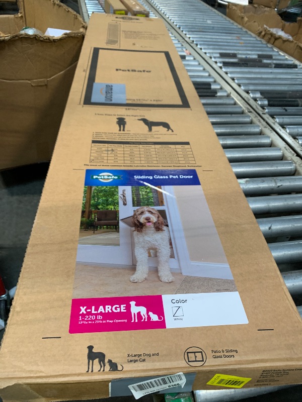 Photo 1 of ** factory sealed** PetSafe 1-Piece Sliding Glass Pet Door for Dogs & Cats - Adjustable Height up to 80 11/16"- X-Large, White, No-Cut DIY Install, Aluminum Patio Panel Insert, Great for Renters or Seasonal Installation