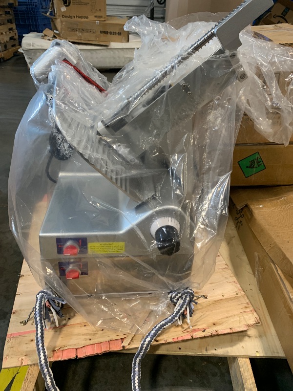Photo 1 of ** item is big and heavy on a pallet *** 12" Automatic Meat Cutter, Electric Meat Slicer Machine for Home & Commercial Use, 800W Deli Slicer with Adjustable Thickness, Alloy Steel Blade, Built-in Sharpener, Thin Meat, Cheese, Bread