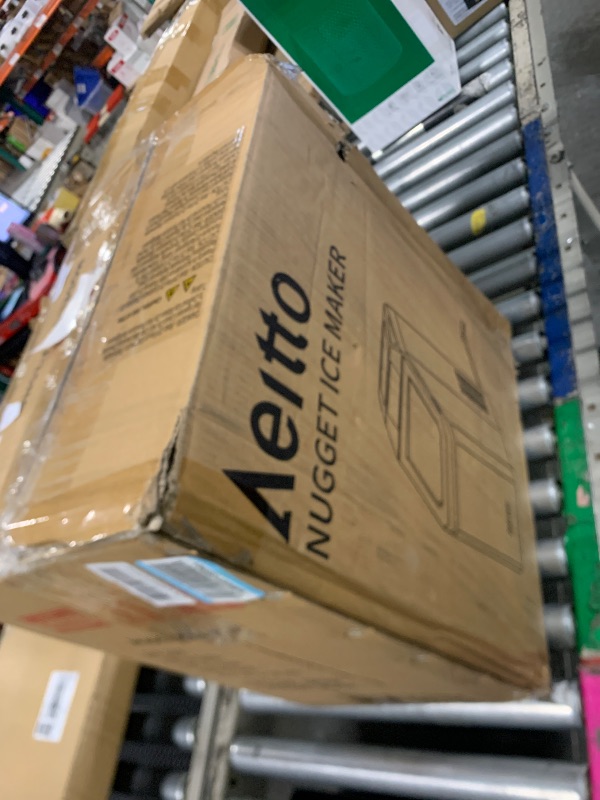 Photo 1 of ***UPDATED 5/31*** Aeitto Nugget Ice Maker Countertop, 55lbs/24H Ice Machine with 3.6L Water Tank&3.2Lbs Ice Basket, Self-Cleaning Pebble Ice Maker with Stainless Steel Housing for Home Office and Party, Silver