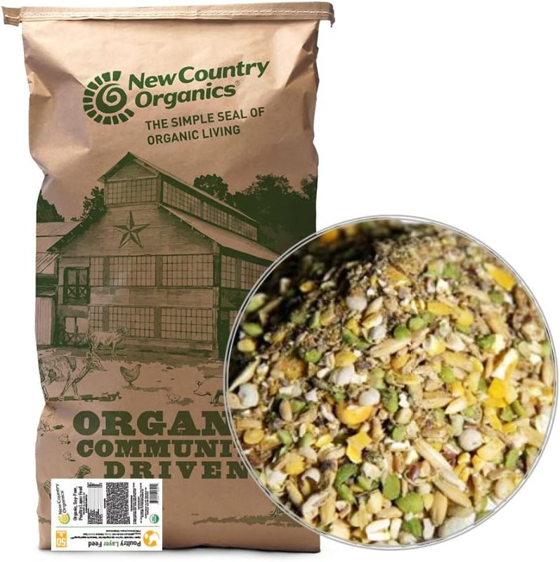 Photo 1 of ***SIMILAR ITEM***
New Country Organics | Classic Grind Layer Chicken Feed for Laying Hens | Ground Grain | Soy-Free | 17% Protein | Certified Organic & Non-GMO Chicken Food | 50lbs Bag