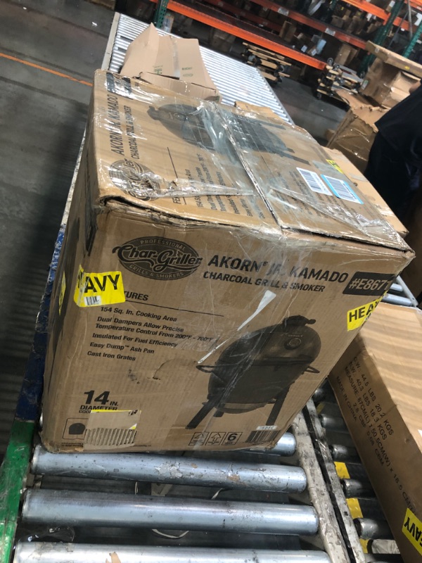 Photo 1 of *** Missing top grate nuts a****Char-Griller® AKORN® Jr. Portable Kamado Charcoal Grill and Smoker with Cast Iron Grates and Locking Lid with 155 Cooking Square Inches in Ash, Model E86714