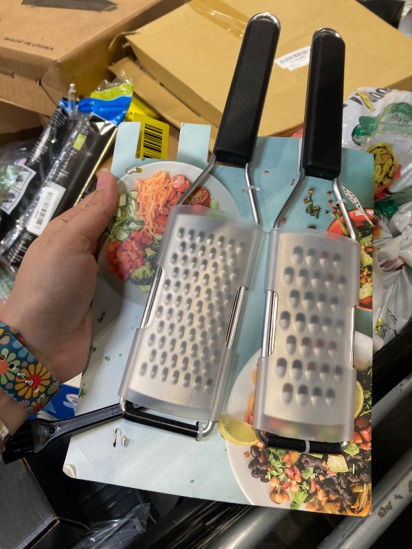 Photo 1 of ***MISSING 1 PIECE*** Cambom Lemon Zester Grater Three-piece Suit - Heavy Duty Kitchen Tool for Parmesan Cheese, Ginger, Garlic, Nutmeg, Chocolate, Vegetables?Fruits?Stainless Steel Grater Dishwasher Safe Black