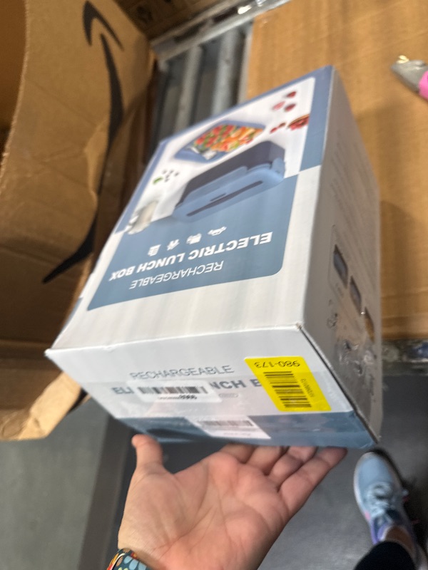 Photo 1 of ***MISSING POWER CORD, SELLING FOR PARTS AS IS, FINAL SALE***Carsolt Cordless Electric Lunch Box for Adults, 1.8L Rechargeable Heated Lunch Box for Men, Portable Self-Heating Food Warmer for Car/Truck/Office Christmas White Elephant Gifts for Men Women***