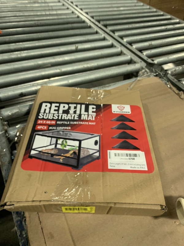 Photo 1 of [Premium] 24"x60" Reptile Substrate Mat with 4 PCS Rug Gripper, Extra Thick & Ultra Comfortable,Non-slip, Reptile Tank Accessories for Bearded Dragon, Leopard Gecko,Lizard (not including tank)
