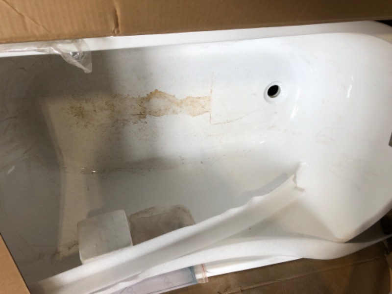 Photo 1 of ***Rusty**WOODBRIDGE 54" Acrylic Freestanding Bathtub Contemporary Soaking White Tub with Matte Black Overflow and Drain,B0006-MB