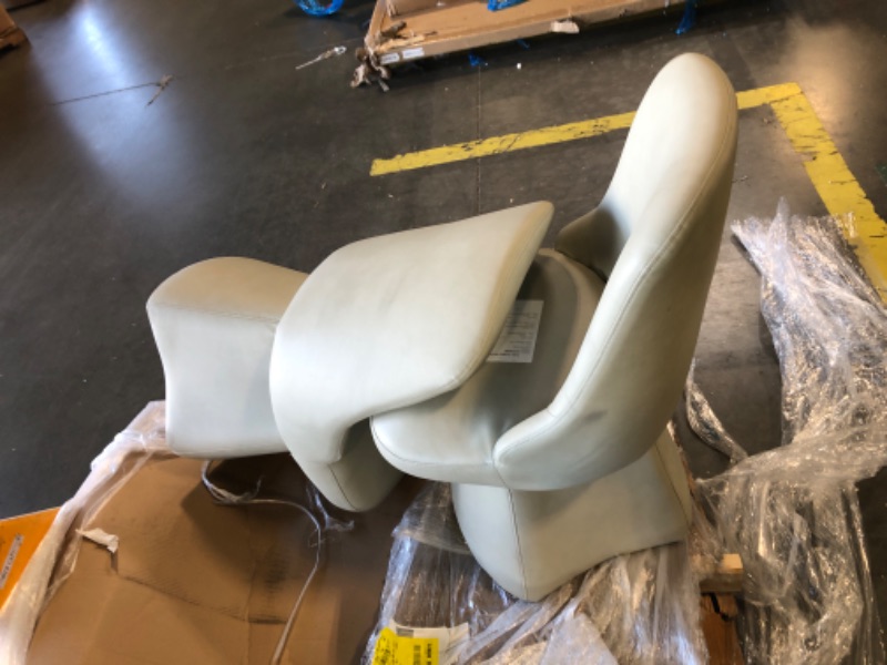 View 2 of ***SET OF 4*** ***PICK UP WITH TRUCK*** KISLOT Swivel Dining Chairs Set of 4, Upholstered Mid Century Modern Deskchair with High Back, Faux Leather Kitchen Chairs for Dining Room, Bedroom, Dressing Room, Cream