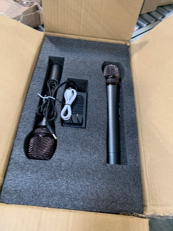 Photo 1 of **UNTESTED**
100W Powerful Voice Amplifier with 2 Wireless Microphones, Big Pro Sound Portable Speaker with Microphone, Bluetooth Speaker PA System Karaoke Machine Support BT/USB/TF Card/Aux/Guitar S99