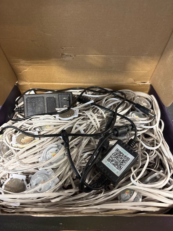 Photo 1 of **DIRTY/USED**
POOFZY Permanent Outdoor Lights for House,200ft RGB+IC Smart Outdoor Decor, 50 Scene Modes,App/Remote Control,for Christmas,Easter,V-Day,Thanksgiving,Daily & Holiday Party Decor