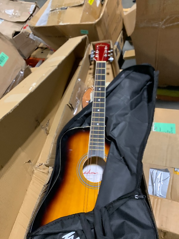Photo 1 of ** sold as is no refund/return** black brown ombré **
ADM 38" Inch Acoustic Guitar Bundle for Beginners Adults with Online Lesson, Cutaway Wood Acustica Guitarra Starter Set Package with Gig Bag, Strap, Steel Strings, Picks, Capos, Stand, Sunburst