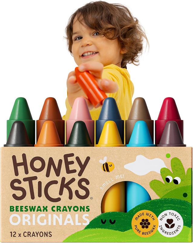 Photo 1 of
Honeysticks 100% Pure Beeswax Crayons (12 Pack) - Non Toxic Crayons for Toddlers 1-3, Safe for Baby from 1 Year Old Plus, Handmade with Natural Beeswax and...
Style:Classic