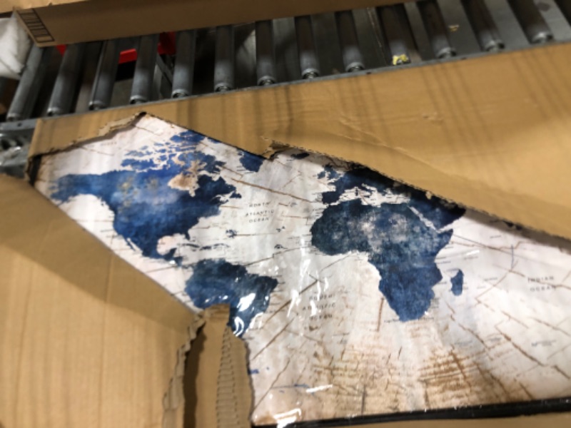 Photo 1 of ***RIP ACROSSS!!!!  ***FINAL SALE!!!World Map Canvas Wall Art Navy World Maps for Wall Vintage Modern Wall Art for Office Framed Pictures for Living Room Bedroom Wall Decoration for Home Office Decor Artwork for Walls 20x40IN