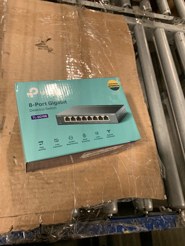 Photo 1 of **UNTESTED**
TP-Link 8 Port Gigabit Ethernet Network Switch - Ethernet Splitter | Plug & Play | Fanless | Sturdy Metal w/ Shielded Ports | Traffic Optimization | Unmanaged | Lifetime Protection (TL-SG108)