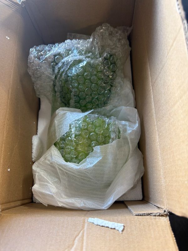 Photo 1 of ****missing one*****GO&SO Small Glass Green Tulip Lamp Shades 3 Pcs Flower Art Blown Pendant Lamp Shade,1.65" Top x 4.33" Diameter x 4.13" Height,1.58lb,Replacement Mini Lamp Shade for Table Wall Lamp Chandelier Decor