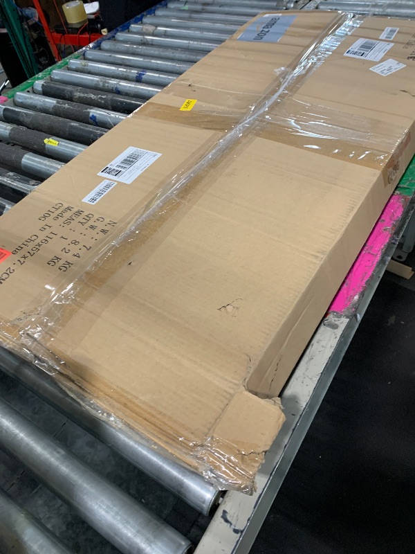 Photo 1 of ***MISSING HARDWARE*** SAYGOER White Faux Marble Coffee Table Simple Modern Rectangular Coffee Tables Open Design Minimalist Center Table for Living Room Office, 39.37 x 19.69 x 17.72, White Gold