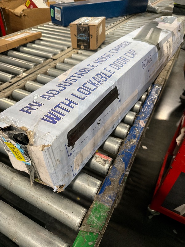 Photo 1 of *** DEEP SCRATCHES *** Touri RV Adjustable EZ Hose Carrier TR5094BK with Door Cap and Mounting Screws, 50''-94'', Black, 3 Mounting Tabs Included