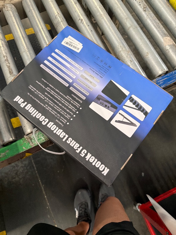 Photo 1 of ** SOLD AS IS, NO REFUND/RETURN** SEE COMMENTS!
 Laptop Cooling Pad, Laptop Cooler with 5 Quiet Fans for 12"-17" Computer PC Notebook Gaming Laptop Fan, Height Adjustable Laptop Cooling Stand Laptop Accessories, Blue