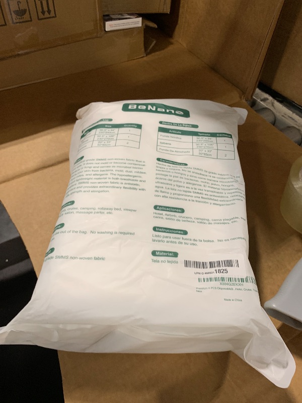 Photo 1 of (2 Pack) 4 PCS Disposable Bedding Set for Travel, Disposable Flat Sheet, Quilt Cover and Pillowcase, Universal Size Fits Twins, Full, Queen, King. for Hotel, Cruise, Travel, Spa