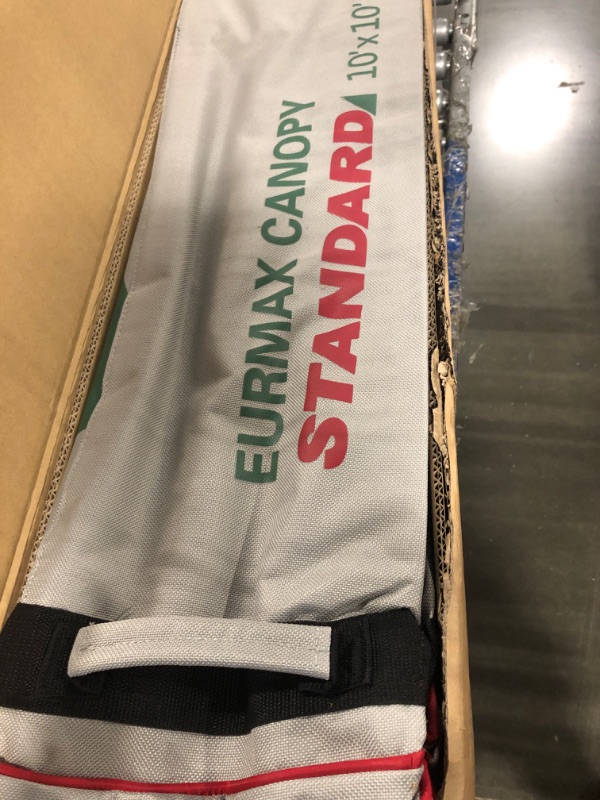 View 2 of **** AS IS NO RETURNS ALL SALES FINAL****Eurmax USA 10x10ft Pop Up Canopy,Commercial Instant Tent for Outdoor Events,Patented No-Tip Rolling Storage Bag with 4 Sandbags,UV & Water Resistant,Heavy Duty Portable Shelter Gazebo,White