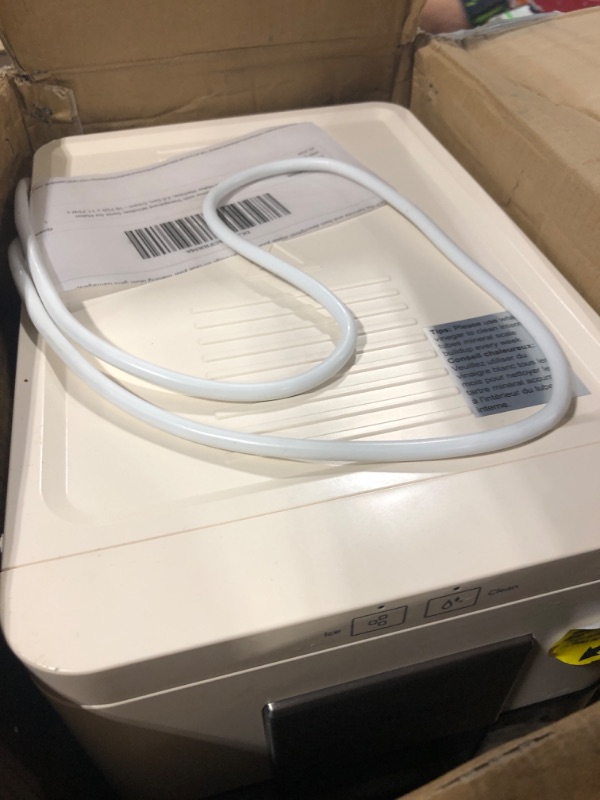 Photo 1 of *** AS IS ALL SALES FINAL NO RETURNS ***Frigidaire Nugget Ice Maker, Countertop Ice Machine with Transparent Window, Sonic Ice Maker with 44 lbs. Capacity, Auto Self Cleaning Ice Maker Machine, 2.0 Gen, Cream - 16.75D x 11.75W x 20.25H