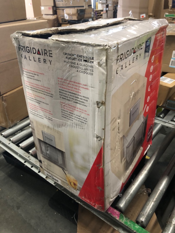 Photo 1 of *** AS IS ALL SALES FINAL NO RETURNS ***Frigidaire Nugget Ice Maker, Countertop Ice Machine with Transparent Window, Sonic Ice Maker with 44 lbs. Capacity, Auto Self Cleaning Ice Maker Machine, 2.0 Gen, Cream - 16.75D x 11.75W x 20.25H