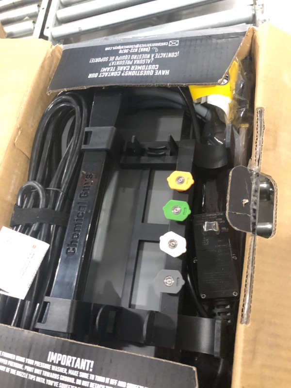 Photo 1 of **** NOT FUNCTIONAL **** **** 07/03 SOLD FOR PARTS FINAL SALE ***Chemical Guys Electric Pressure Washer PM2000 PRO – 2030 PSI, 1.77 GPM, 25’ Flex Hose, Compact Design, 360° Casters, Standard Connections, Cable Storage – EQP411