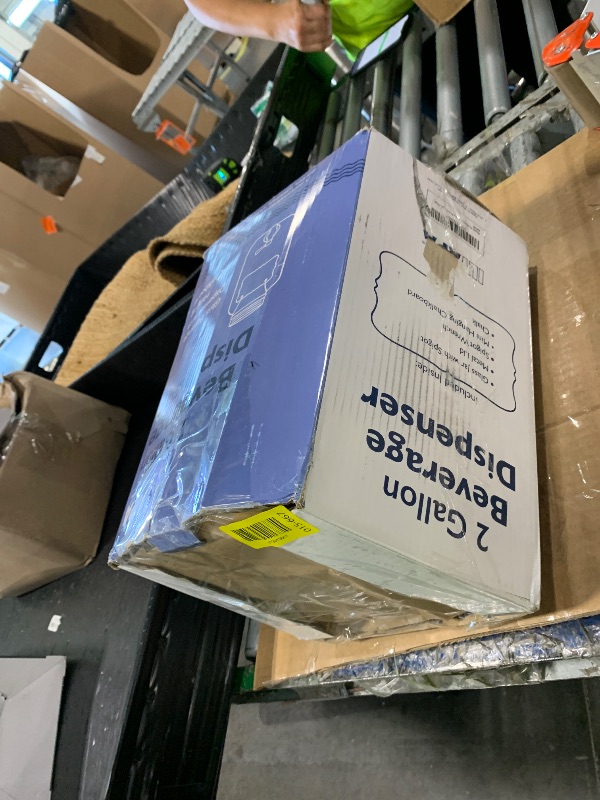 View 2 of ***Missing Hardware***Ilyapa 2 Gallon Drink Dispenser - Wide Mouth Glass Drink Dispenser - 100% Leak Proof Stainless Steel Spigot with Glass Flip Top Lid, for Any Event