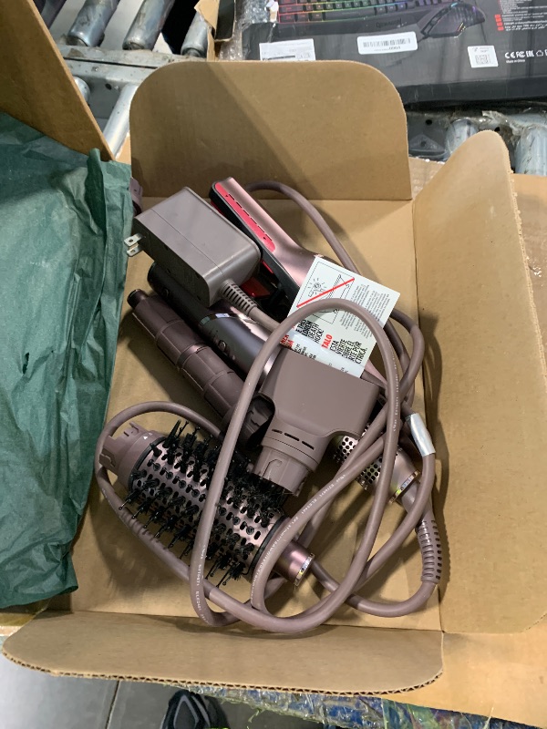 Photo 1 of **DIRTY/USED**
Shark FlexFusion Hair Straightener & Powerful Hair Dryer with Fusion Hair Brush, Ceramic Air Styler with Auto-Wrap Curlers & Concentrator, Ceramic Plates, Cosmic Blush HD641S