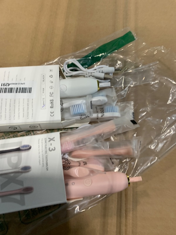 Photo 1 of *** 2 PACK *** MSETGRD 3 Pack Electric Toothbrush with 6 Modes, Rechargeable Toothbrushes with 12 Brush Head, Fast Charge 2 Min and 30s Timer Toothbrush