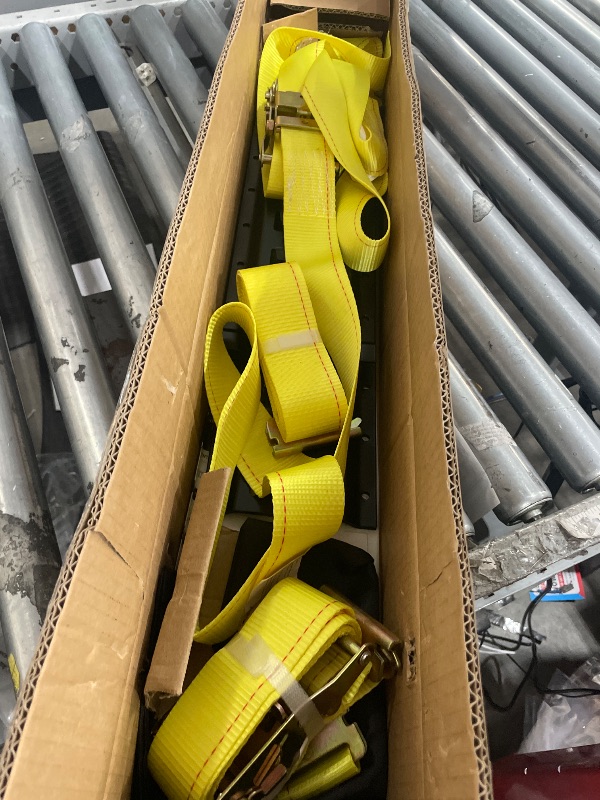 Photo 1 of **PARTS ONLY** Trekassy E Track Rail Tie-Down Kit, 20 Pcs Set: 16in+2ft+3ft Etrack Rails (6 Pack) & 14 E-Track Accessories - 2 Ratchet Straps, 6 O Ring Anchors, 4 Rope Tie Offs, 2 J-Hooks for Trailers Trucks
