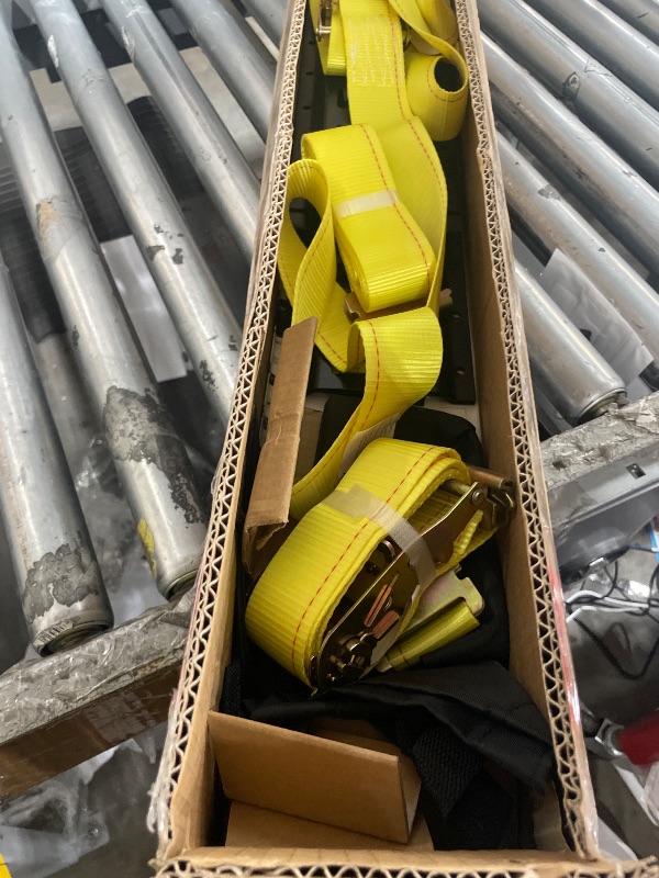 Photo 1 of **PARTS ONLY** Trekassy E Track Rail Tie-Down Kit, 20 Pcs Set: 16in+2ft+3ft Etrack Rails (6 Pack) & 14 E-Track Accessories - 2 Ratchet Straps, 6 O Ring Anchors, 4 Rope Tie Offs, 2 J-Hooks for Trailers Trucks